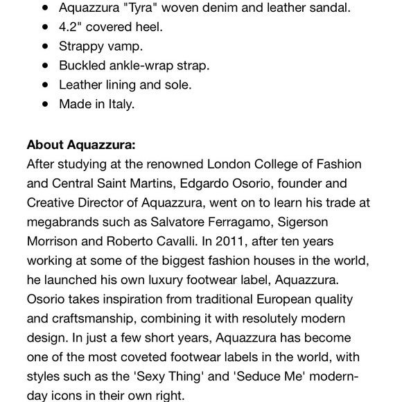 NWT Aquazzura Tyra blue denim strappy heels - Picture 4 of 4